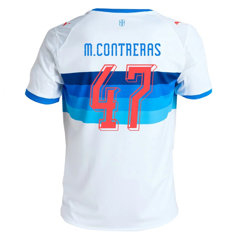 Danxen Uomo Maglia Mathías Contreras #47 Bianco Azzurro Kit Gara Home 2026/27 Maglietta