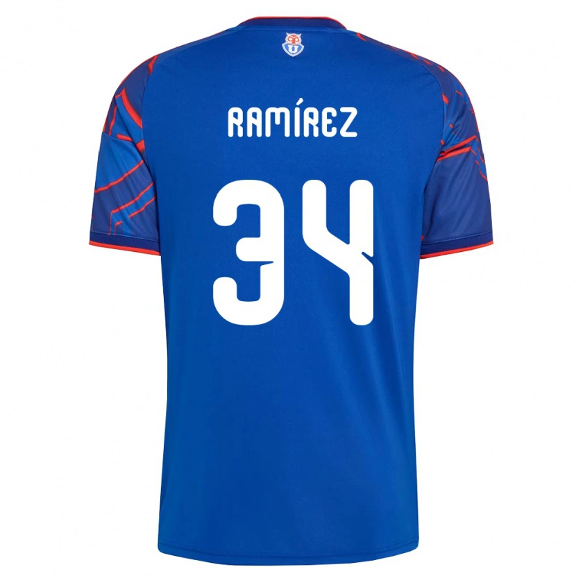 Danxen Uomo Maglia Vicente Ramírez #34 Blu Reale Rosso Kit Gara Home 2026/27 Maglietta