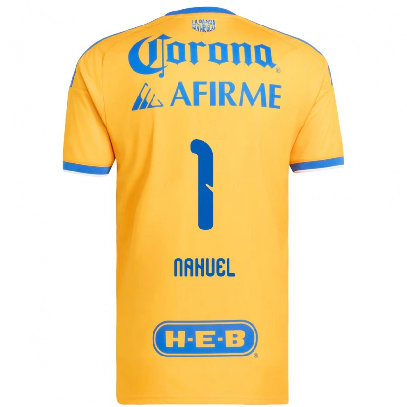 Danxen Uomo Maglia Nahuel Guzmán #1 Giallo Blu Kit Gara Home 2026/27 Maglietta