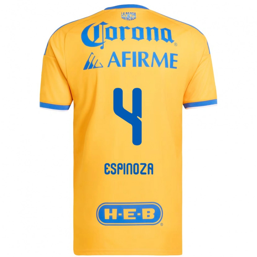 Danxen Uomo Maglia Greta Espinoza #4 Giallo Blu Kit Gara Home 2026/27 Maglietta