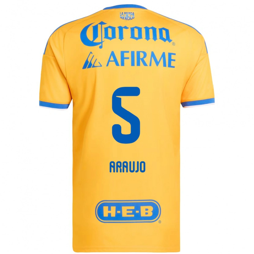 Danxen Uomo Maglia César Araújo #5 Giallo Blu Kit Gara Home 2026/27 Maglietta