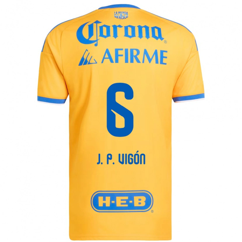 Danxen Uomo Maglia Juan Pablo Vigón #6 Giallo Blu Kit Gara Home 2026/27 Maglietta
