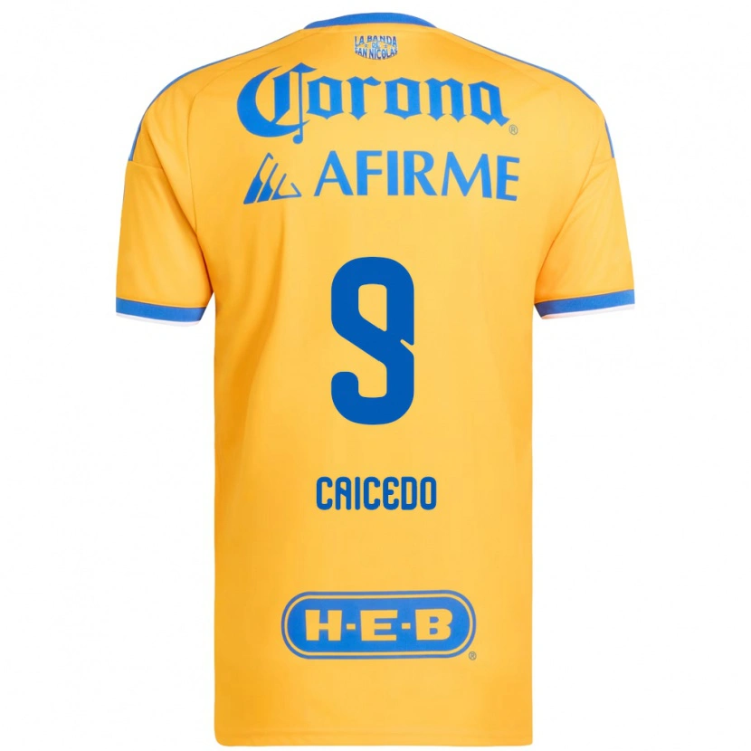 Danxen Uomo Maglia Jordy Caicedo #9 Giallo Blu Kit Gara Home 2026/27 Maglietta