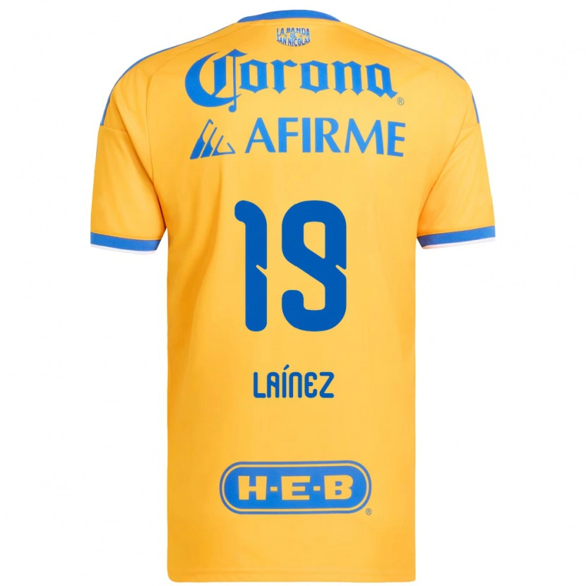 Danxen Uomo Maglia Mauro Laínez #19 Giallo Blu Kit Gara Home 2026/27 Maglietta