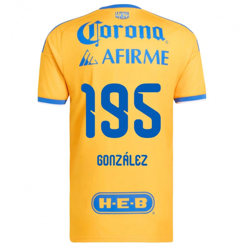 Danxen Uomo Maglia Germán González #195 Giallo Blu Kit Gara Home 2026/27 Maglietta