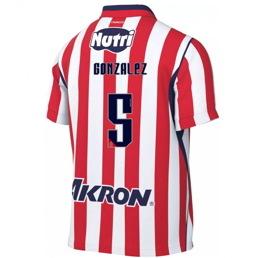 Danxen Uomo Maglia Bryan González #5 Rosso Bianco Kit Gara Home 2026/27 Maglietta