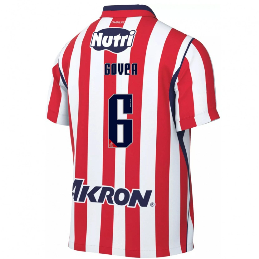 Danxen Uomo Maglia Omar Govea #6 Rosso Bianco Kit Gara Home 2026/27 Maglietta