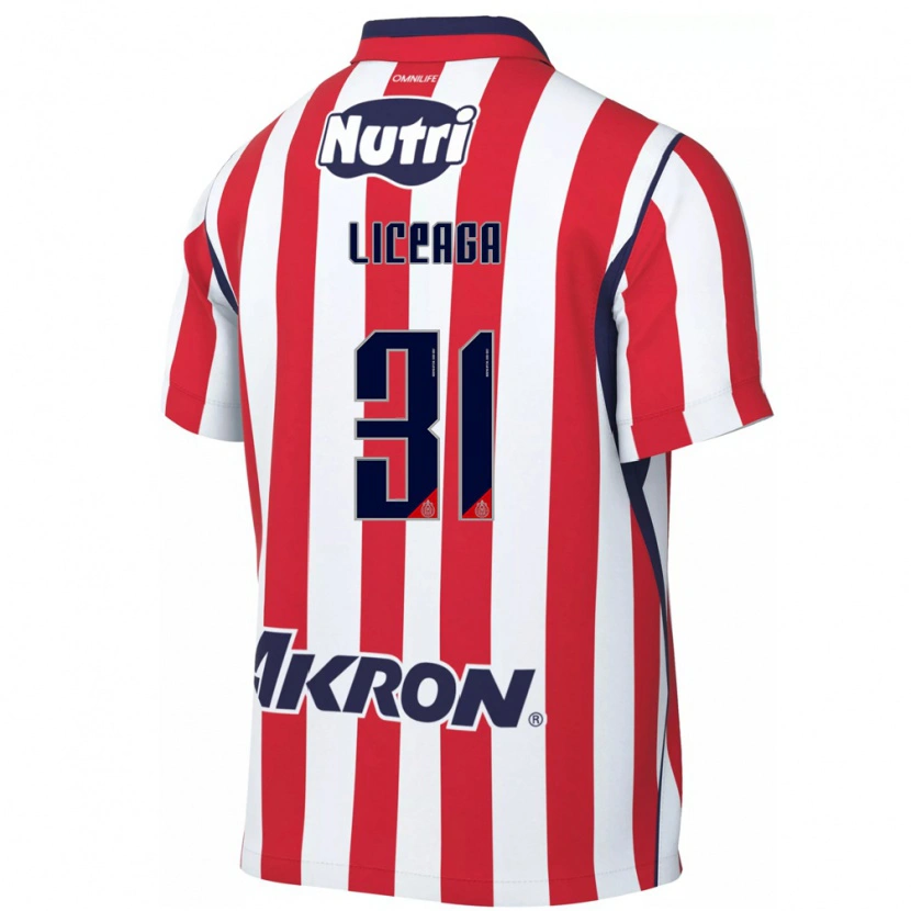 Danxen Uomo Maglia Sebastián Liceaga #31 Rosso Bianco Kit Gara Home 2026/27 Maglietta