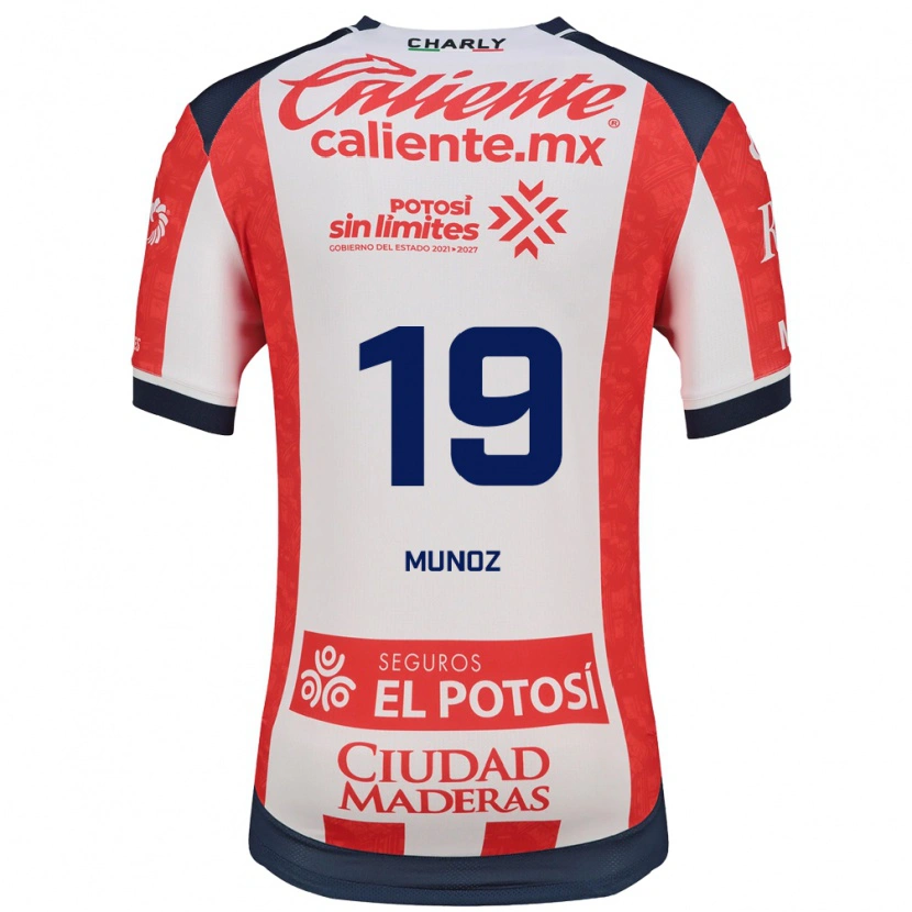 Danxen Uomo Maglia Santiago Muñóz #19 Rosso Bianco Nero Kit Gara Home 2026/27 Maglietta