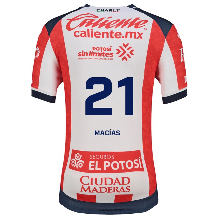Danxen Uomo Maglia Óscar Macías #21 Rosso Bianco Nero Kit Gara Home 2026/27 Maglietta