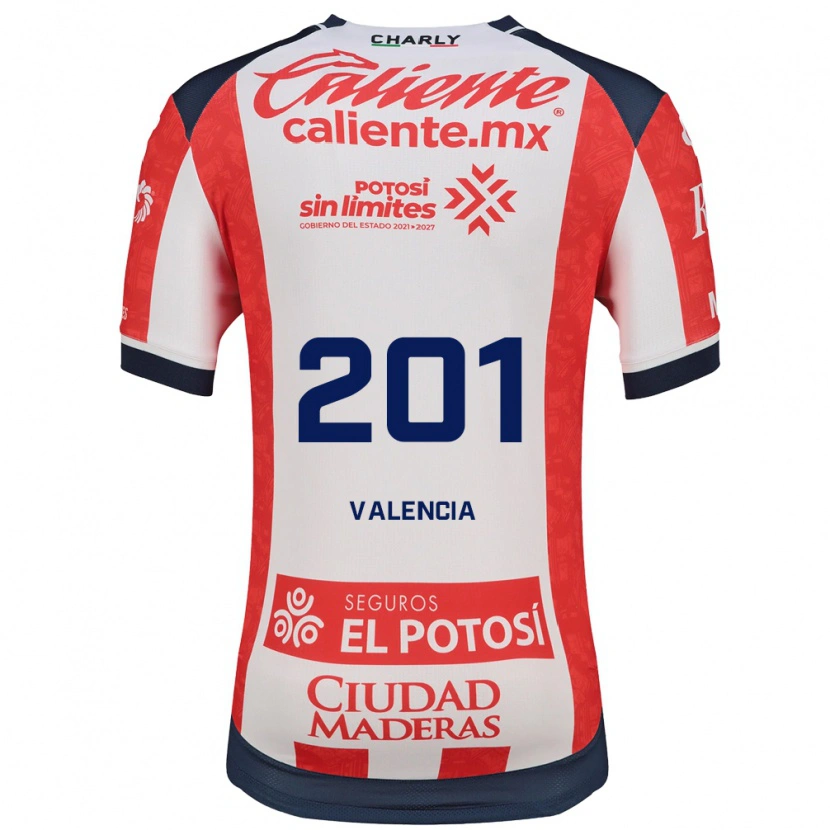 Danxen Uomo Maglia Cristian Valencia #201 Rosso Bianco Nero Kit Gara Home 2026/27 Maglietta