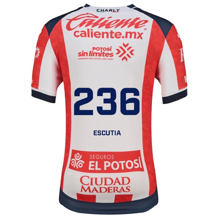 Danxen Uomo Maglia Ángel Escutia #236 Rosso Bianco Nero Kit Gara Home 2026/27 Maglietta