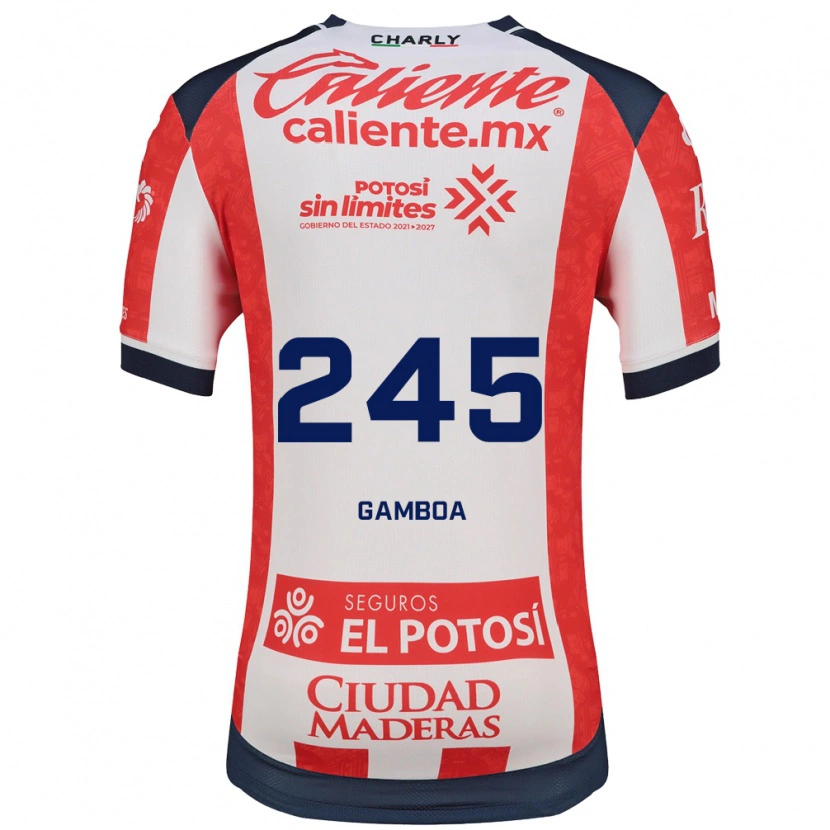 Danxen Uomo Maglia Martín Gamboa #245 Rosso Bianco Nero Kit Gara Home 2026/27 Maglietta