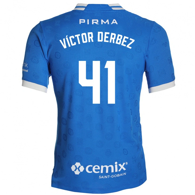 Danxen Uomo Maglia Louis Víctor Derbez #41 Blu Bianco Rosso Kit Gara Home 2026/27 Maglietta