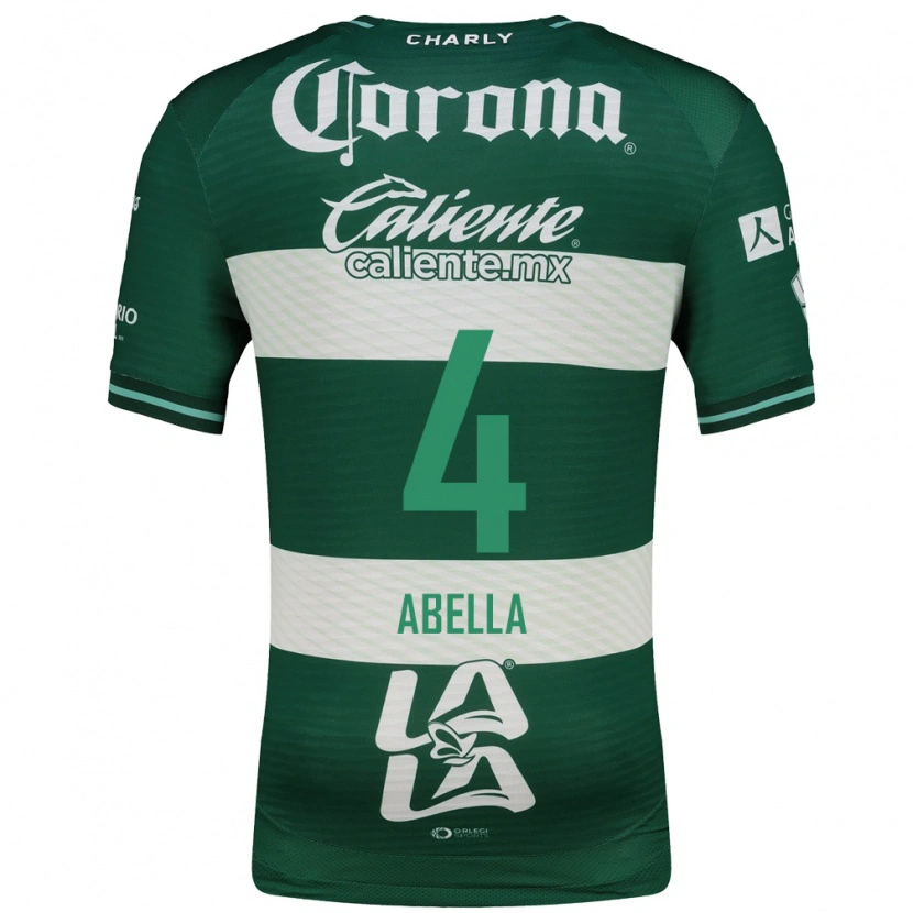 Danxen Uomo Maglia José Abella #4 Verde Bianco Kit Gara Home 2026/27 Maglietta