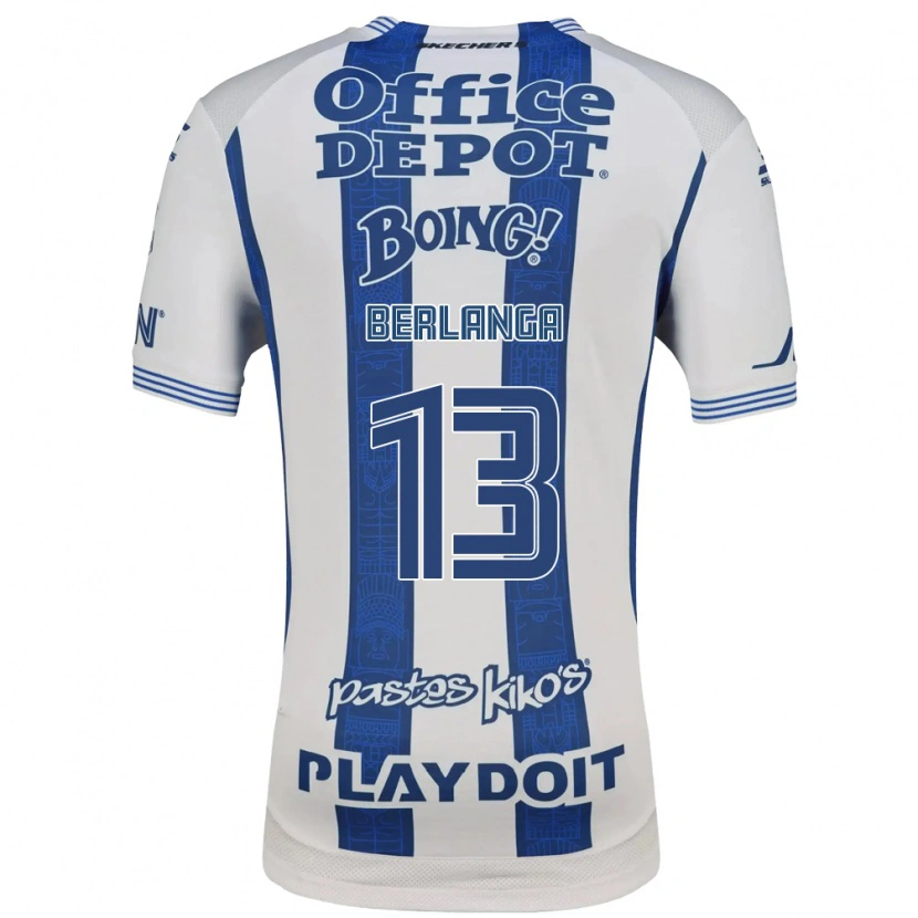 Danxen Uomo Maglia Jorge Berlanga #13 Bianco Blu Navy Kit Gara Home 2026/27 Maglietta