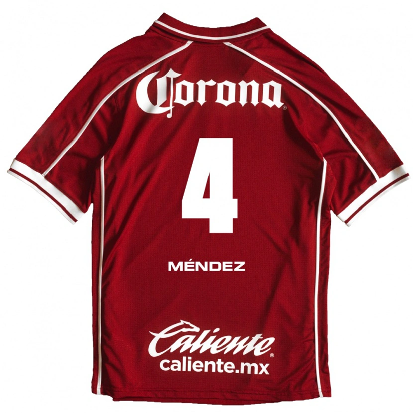 Danxen Uomo Maglia Bruno Méndez #4 Bianco Rosso Kit Gara Home 2026/27 Maglietta
