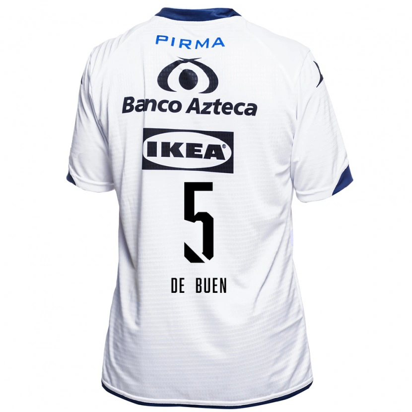 Danxen Uomo Maglia Diego De Buen #5 Bianco Nero Blu Kit Gara Home 2026/27 Maglietta