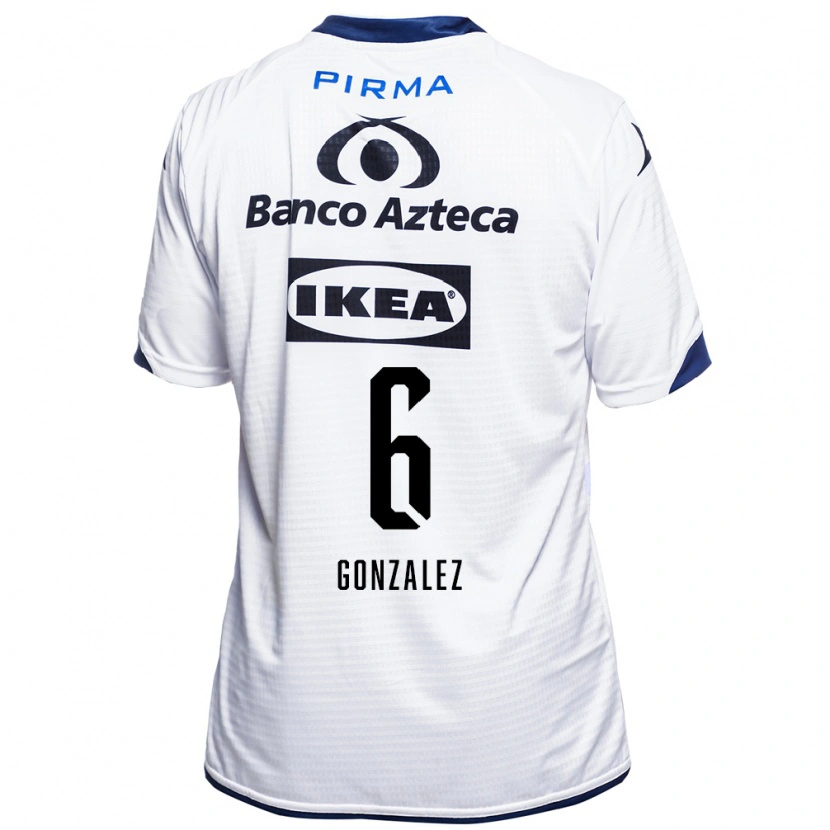 Danxen Uomo Maglia Pablo González #6 Bianco Nero Blu Kit Gara Home 2026/27 Maglietta