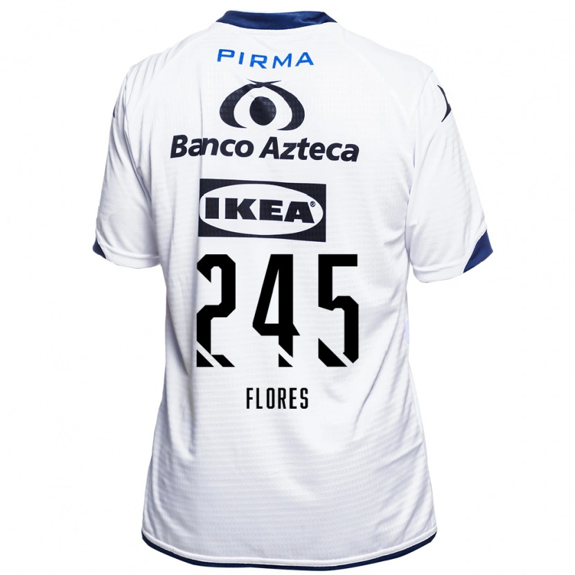 Danxen Uomo Maglia José Flores #245 Bianco Nero Blu Kit Gara Home 2026/27 Maglietta