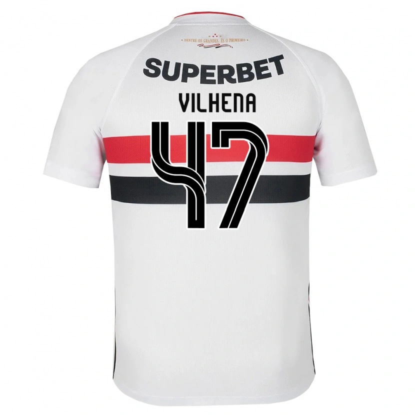 Danxen Uomo Maglia Pedro Vilhena #47 Bianco Rosso Nero Kit Gara Home 2026/27 Maglietta