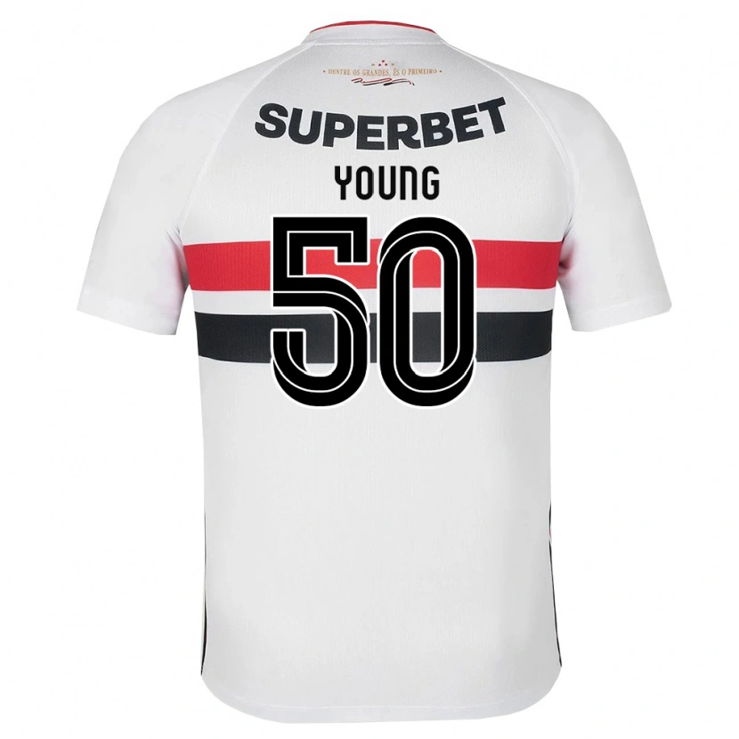 Danxen Uomo Maglia Young Navarro Moraes #50 Bianco Rosso Nero Kit Gara Home 2026/27 Maglietta