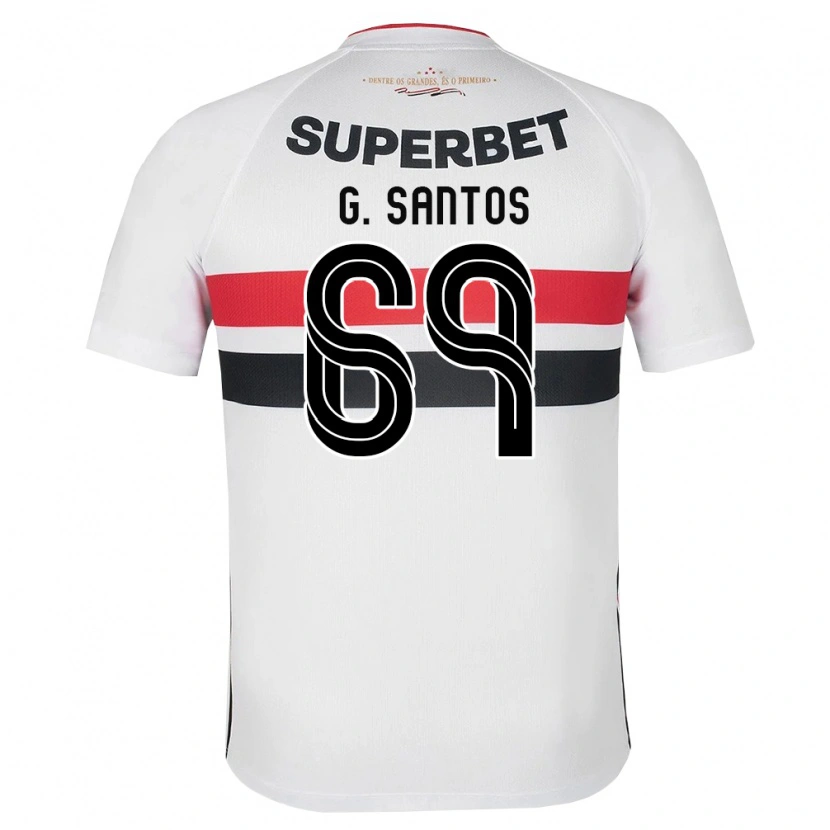 Danxen Uomo Maglia Guilherme Santos #69 Bianco Rosso Nero Kit Gara Home 2026/27 Maglietta