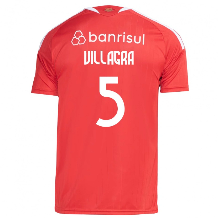 Danxen Uomo Maglia Rodrigo Villagra #5 Rosso Bianco Kit Gara Home 2026/27 Maglietta