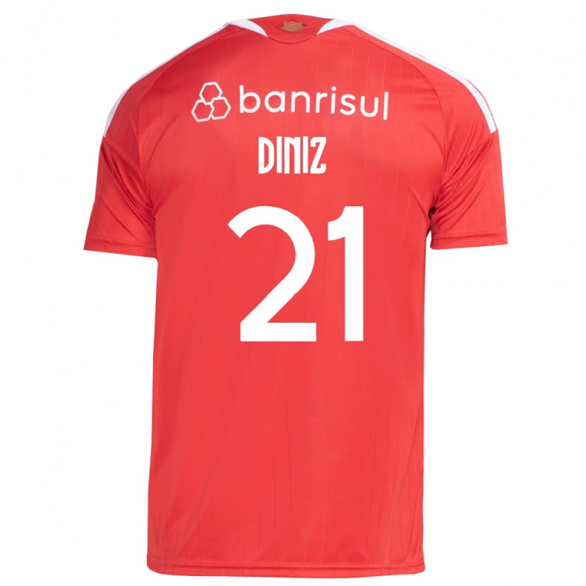 Danxen Uomo Maglia Kauã Diniz #21 Rosso Bianco Kit Gara Home 2026/27 Maglietta