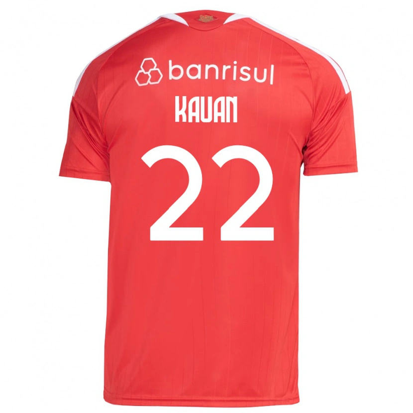 Danxen Uomo Maglia Kauan Jesus Santos Oliveira #22 Rosso Bianco Kit Gara Home 2026/27 Maglietta