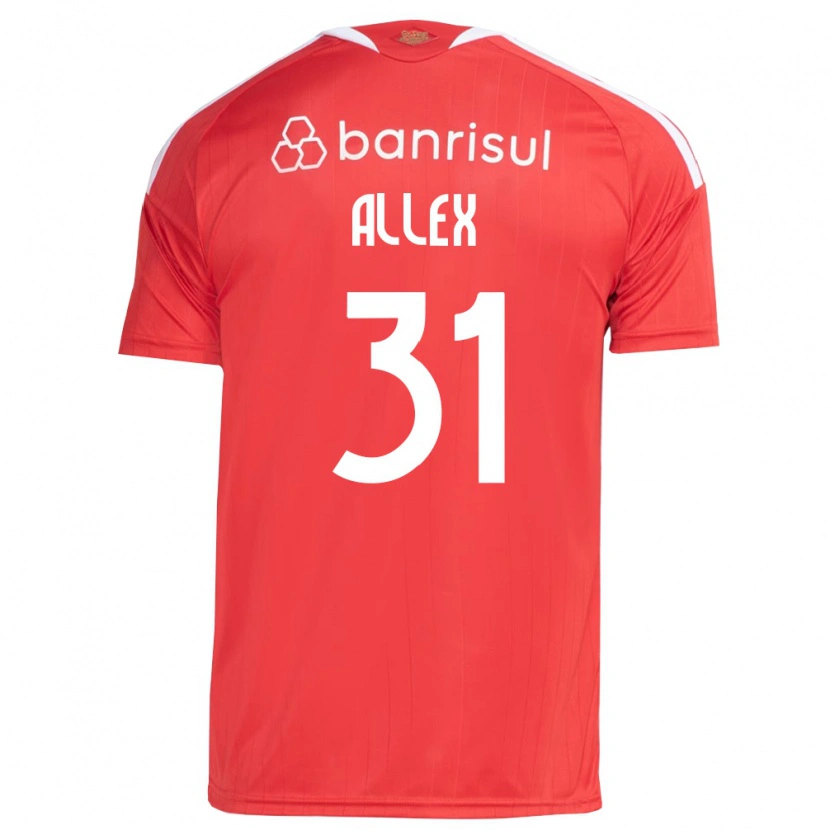 Danxen Uomo Maglia Allex Rodrigues Pereira Da Silva #31 Rosso Bianco Kit Gara Home 2026/27 Maglietta