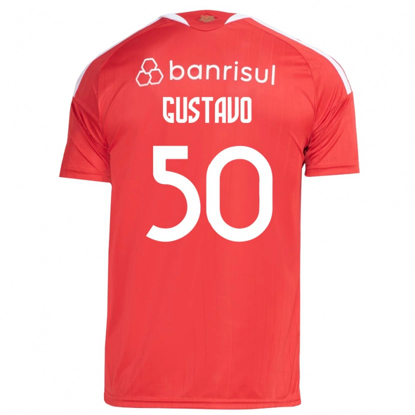 Danxen Uomo Maglia Gustavo Dos Santos #50 Rosso Bianco Kit Gara Home 2026/27 Maglietta