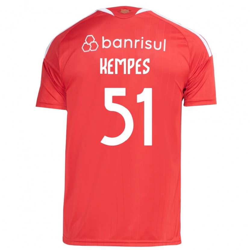 Danxen Uomo Maglia João Gabriel Kempes Gonçalves #51 Rosso Bianco Kit Gara Home 2026/27 Maglietta