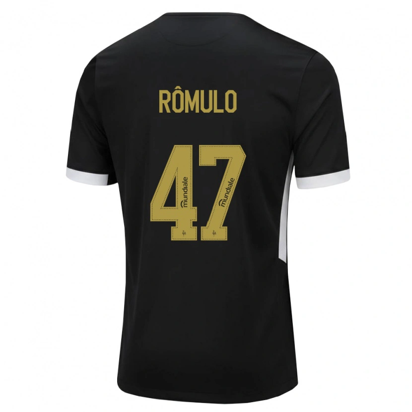 Danxen Uomo Maglia Rômulo Helberte Pereira Júnior #47 Nero Bianco Giallo Kit Gara Home 2026/27 Maglietta