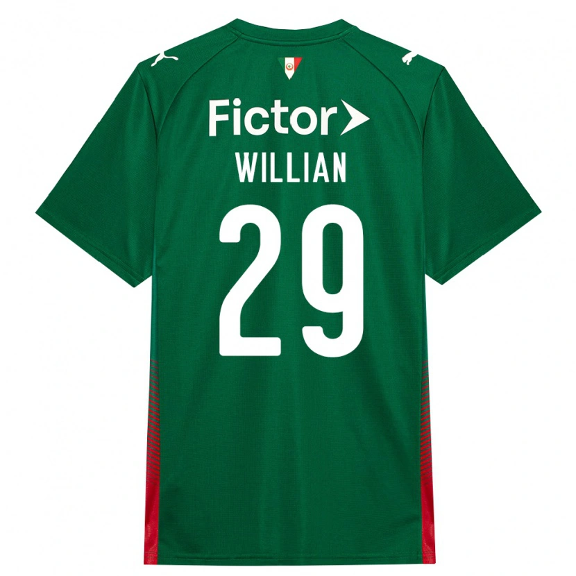 Danxen Uomo Maglia Willian #29 Verde Rosso Bianco Kit Gara Home 2026/27 Maglietta