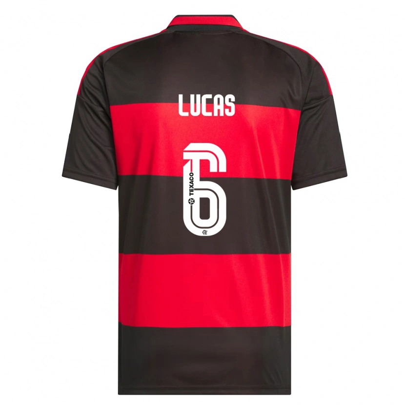Danxen Uomo Maglia Ayrton Lucas #6 Rosso Nero Bianco Kit Gara Home 2026/27 Maglietta