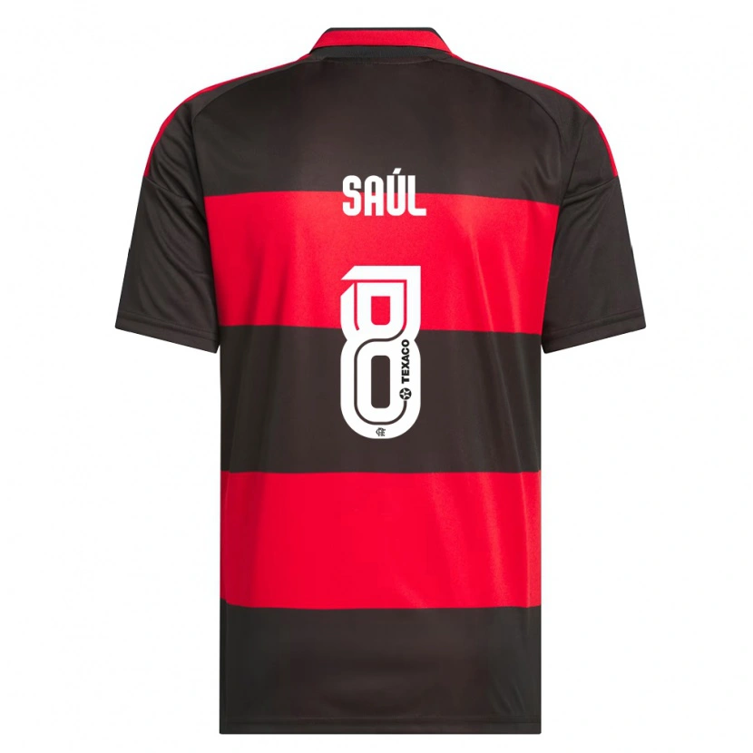 Danxen Uomo Maglia Saúl Ñíguez #8 Rosso Nero Bianco Kit Gara Home 2026/27 Maglietta