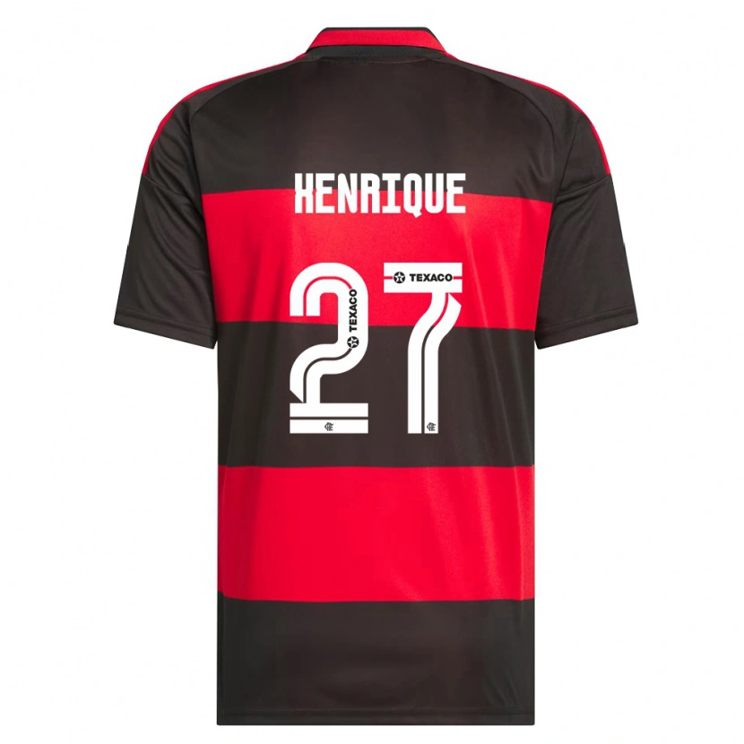 Danxen Uomo Maglia Bruno Henrique #27 Rosso Nero Bianco Kit Gara Home 2026/27 Maglietta