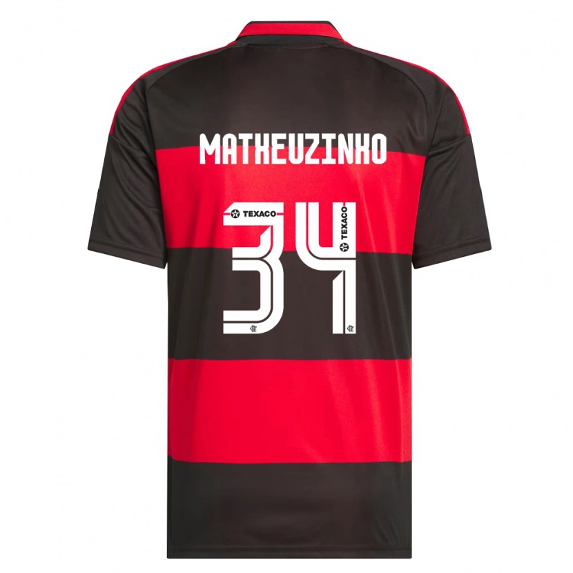 Danxen Uomo Maglia Matheuzinho #34 Rosso Nero Bianco Kit Gara Home 2026/27 Maglietta