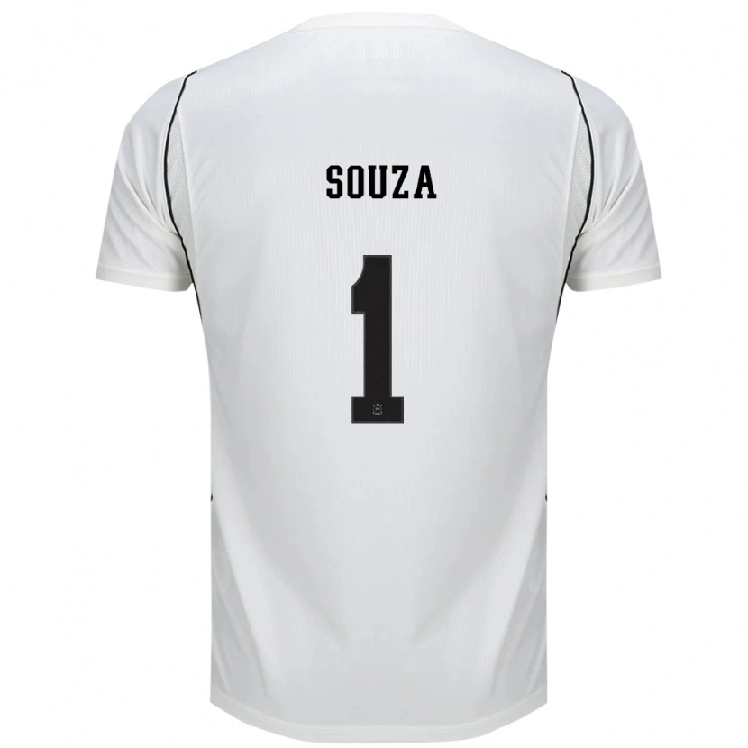Danxen Uomo Maglia Hugo Souza #1 Bianco Nero Rosso Kit Gara Home 2026/27 Maglietta