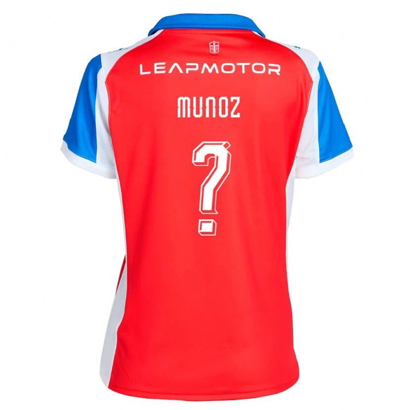Danxen Uomo Maglia Luis Muñoz #0 Rosso Blu Kit Gara Away 2026/27 Maglietta
