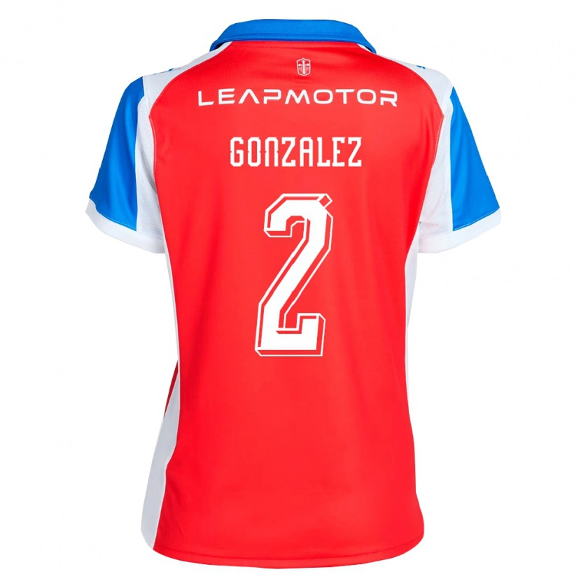 Danxen Uomo Maglia Daniel González #2 Rosso Blu Kit Gara Away 2026/27 Maglietta