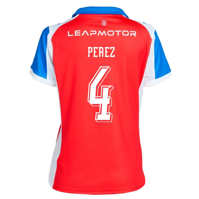 Danxen Uomo Maglia Ignacio Pérez #4 Rosso Blu Kit Gara Away 2026/27 Maglietta