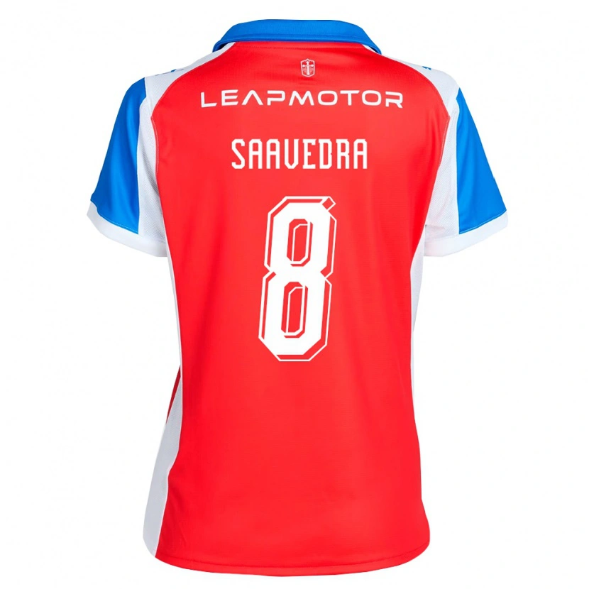 Danxen Uomo Maglia Ignacio Saavedra #8 Rosso Blu Kit Gara Away 2026/27 Maglietta