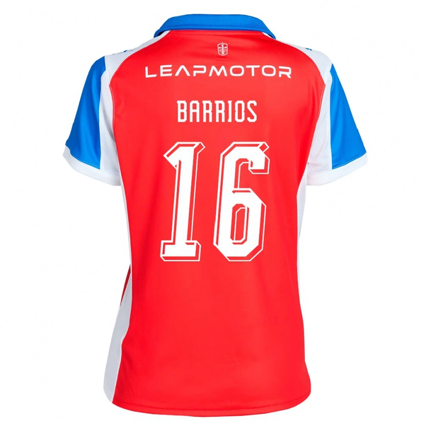 Danxen Uomo Maglia Martín Barrios #16 Rosso Blu Kit Gara Away 2026/27 Maglietta