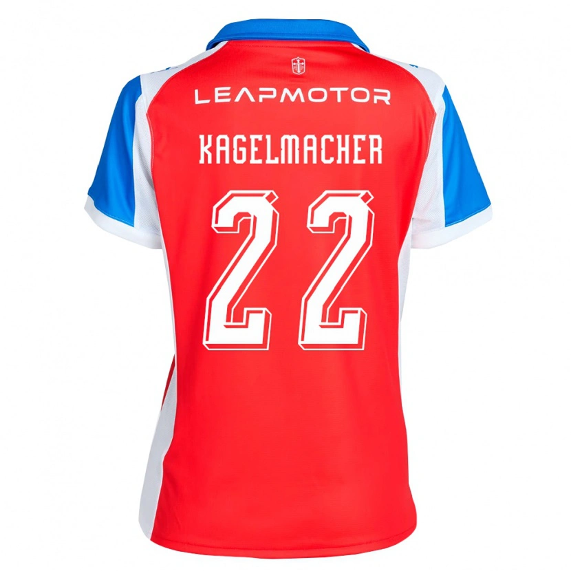 Danxen Uomo Maglia Gary Kagelmacher #22 Rosso Blu Kit Gara Away 2026/27 Maglietta