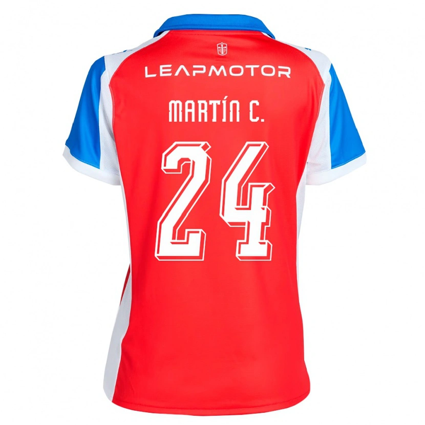 Danxen Uomo Maglia Martín Contreras #24 Rosso Blu Kit Gara Away 2026/27 Maglietta