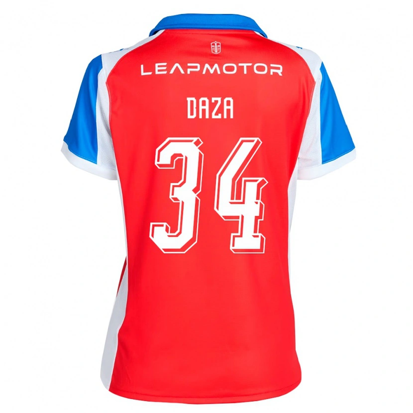 Danxen Uomo Maglia Francisco Daza #34 Rosso Blu Kit Gara Away 2026/27 Maglietta