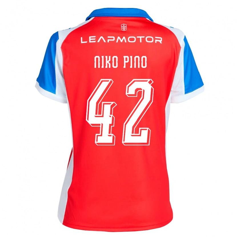 Danxen Uomo Maglia Nickolas Pino #42 Rosso Blu Kit Gara Away 2026/27 Maglietta