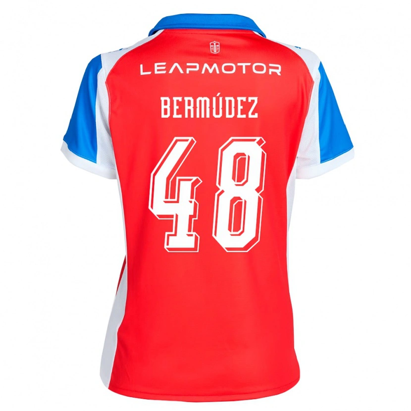 Danxen Uomo Maglia Diego Bermúdez #48 Rosso Blu Kit Gara Away 2026/27 Maglietta